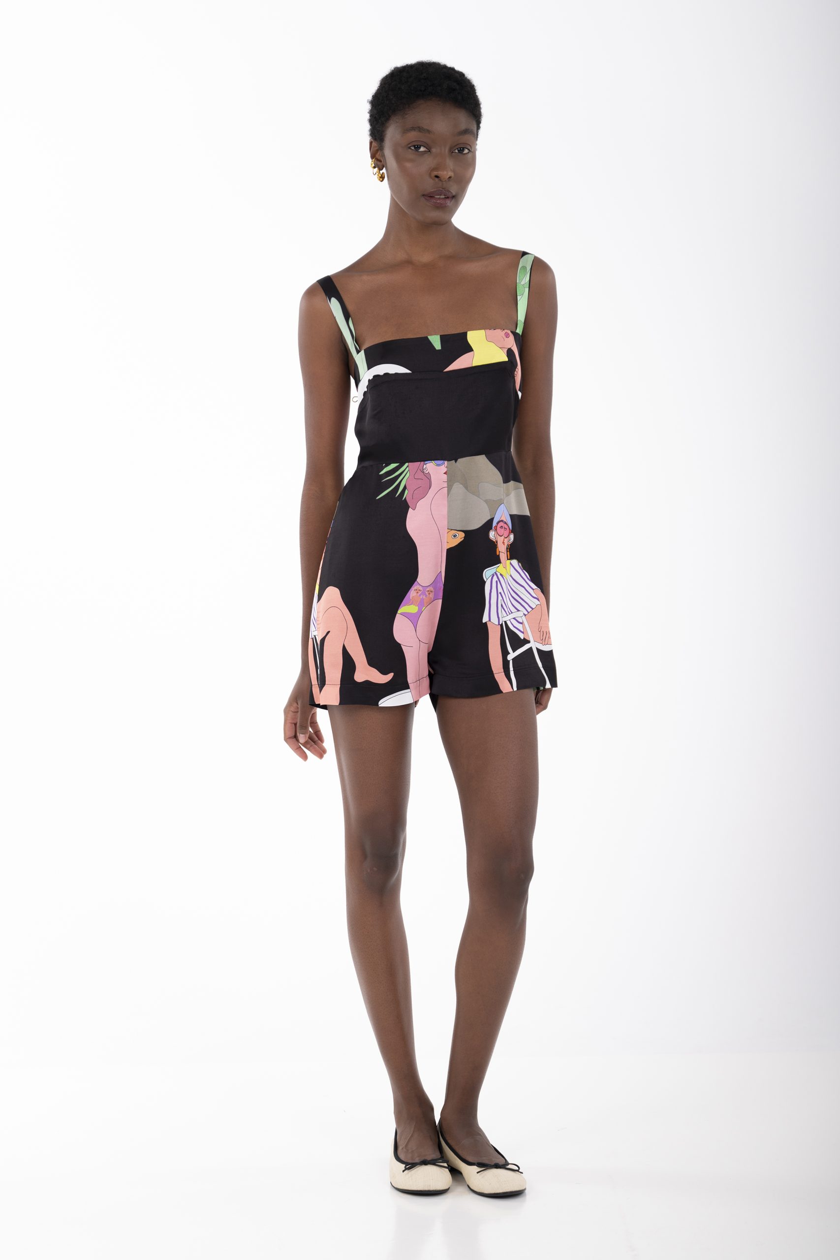 Beach black playsuit a