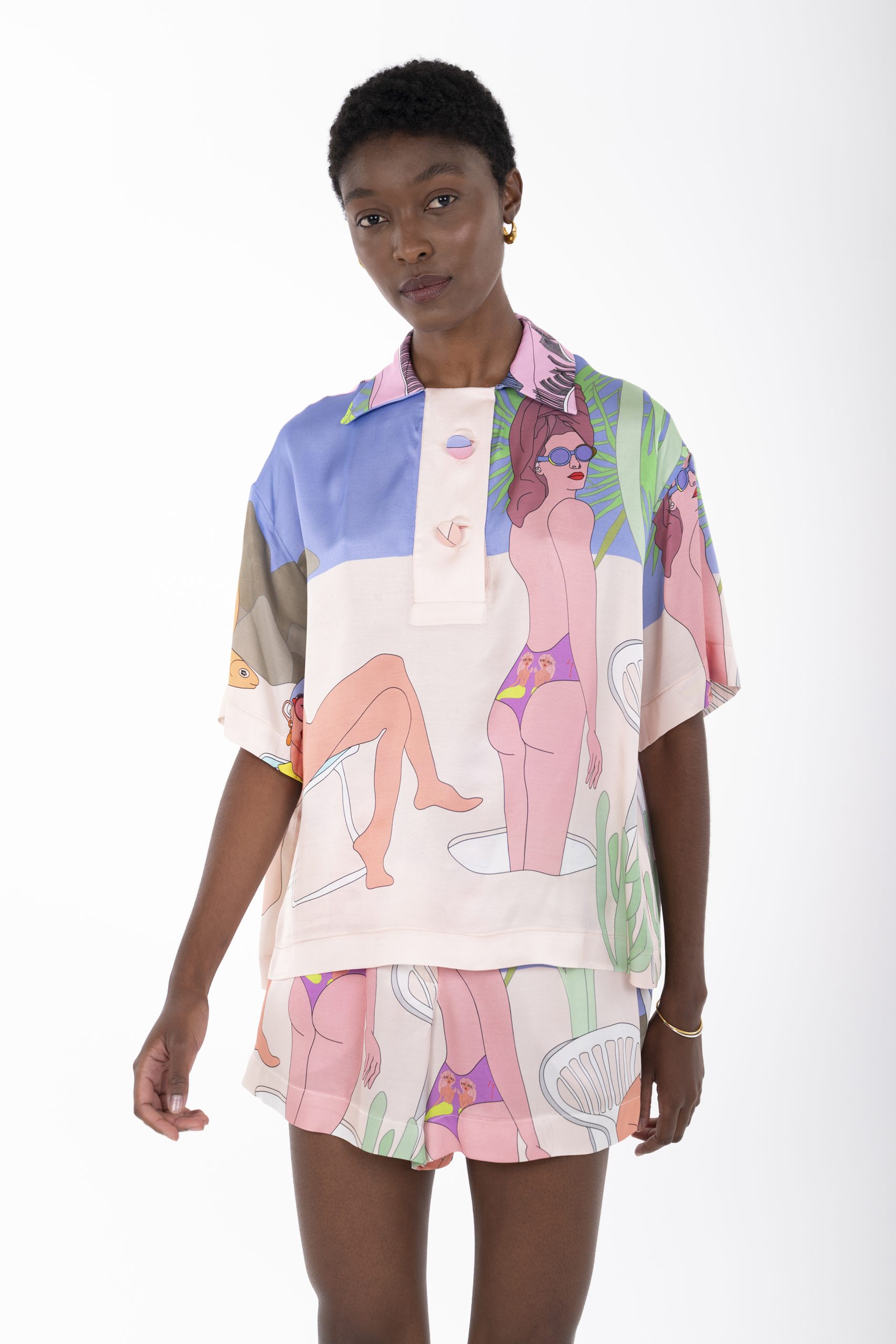 Beach nude polo shirt b