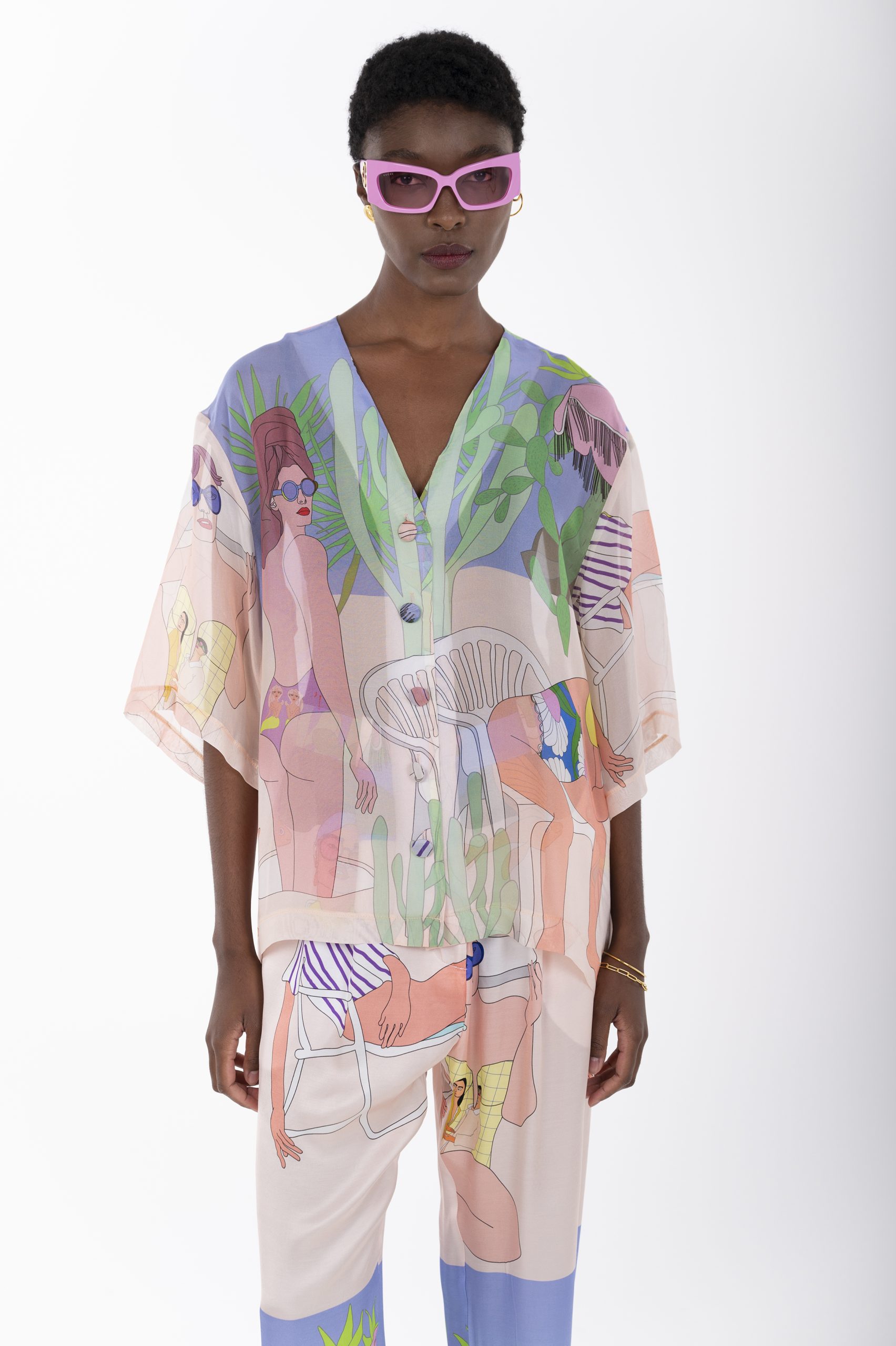 Beach nude short sleeve shirt a