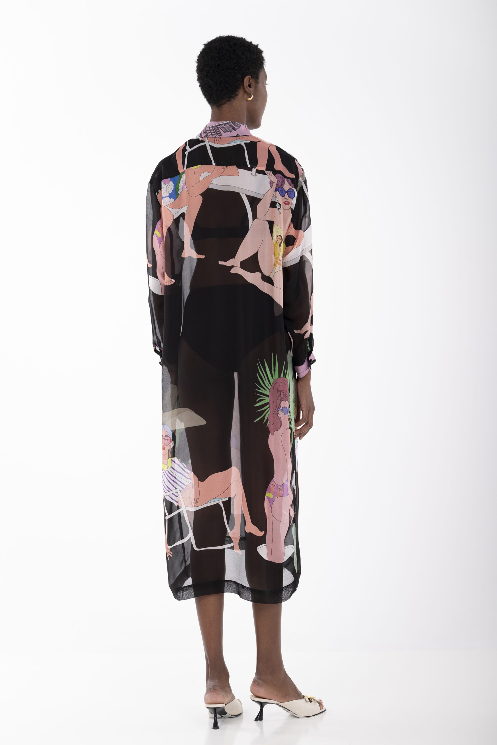 Beach black shirt dress b