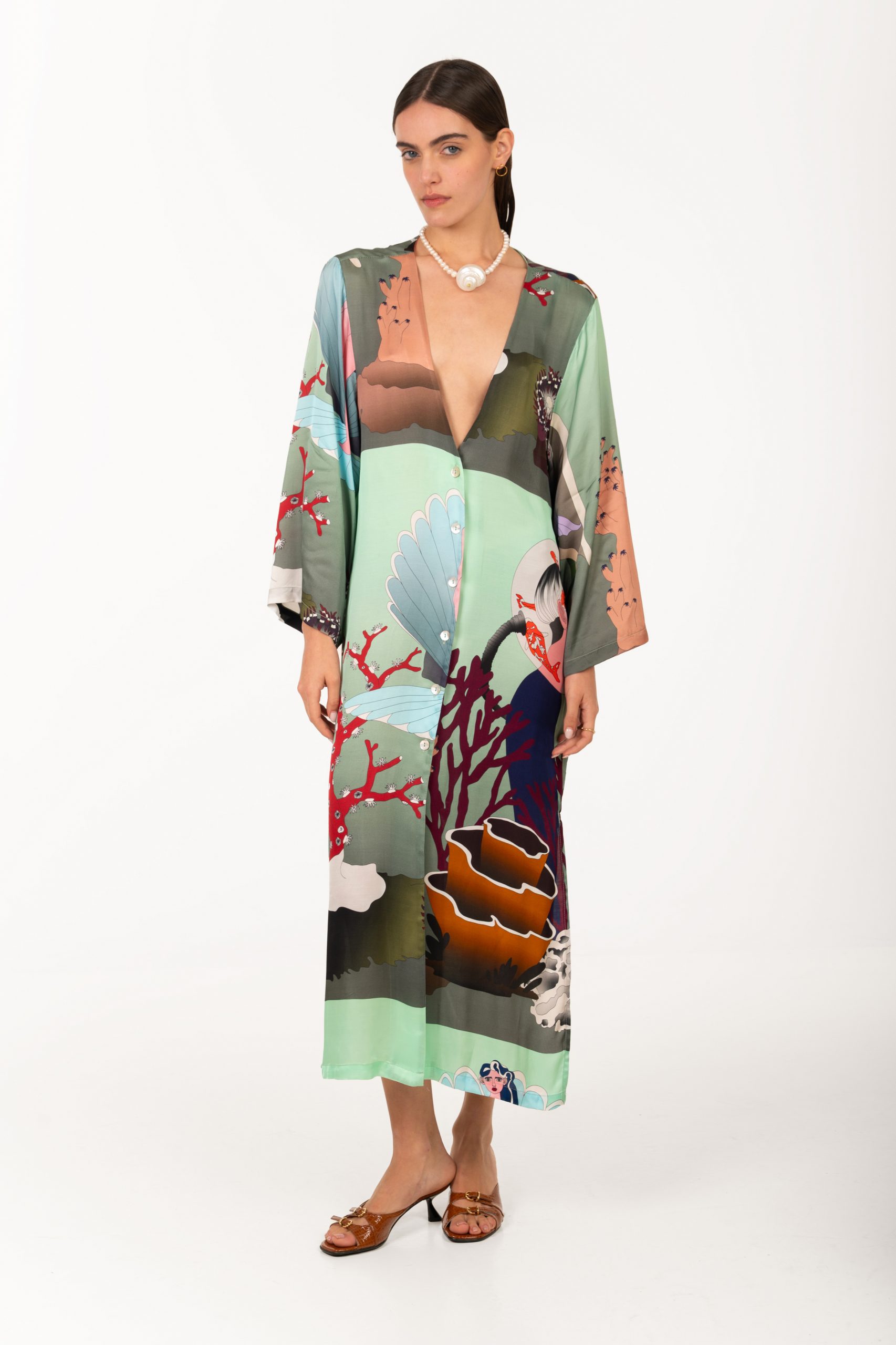 Urban Seased mint kimono visc